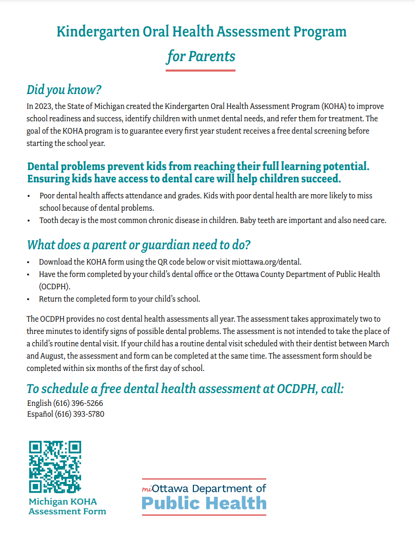 Kindergarten Oral Health Assessment Program